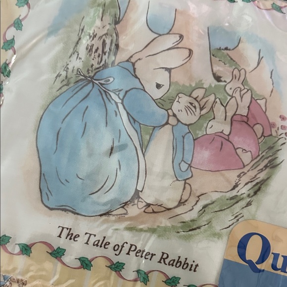 Vintage Quiltex Beatrix Potter Blanket - Yellow and Blue - Picture 3 of 9